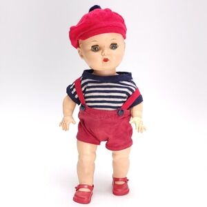 Vintage Wilkinson & Gross Cinderella No 0 Doll 12 Inch Red Nautical Beret 1950s
